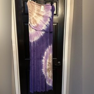 NWT | Young Fabulous & Broke fold over maxi Skirt | Tie Dye | Size Large